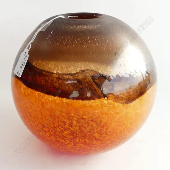 ART GLASS SPHERICAL VASE H.200mm