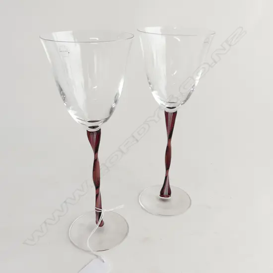 PR FRENCH SIGNED SALVIATI WINE GLASSES H240MM