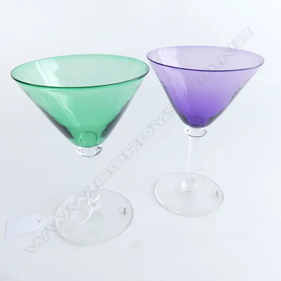 PR HOGLUND GLASS COULORED MARTINI GLASSES H150MM
