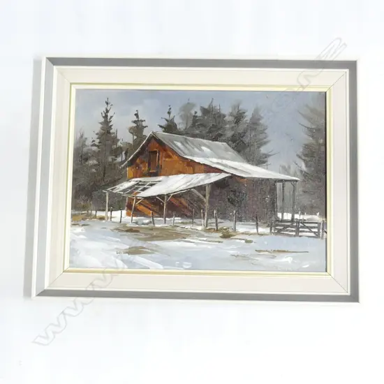 BRIAN BAXTER, OLD FARM SHED, OIL ON BOARD '77 275x385mm