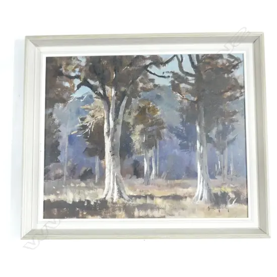BRIAN HALLIDAY 'NATIVE BUSH - WESTLAND' OIL ON BOARD 440x540mm