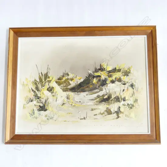 BRIAN BAXTER, DUNES, OIL ON BOARD 445x600mm