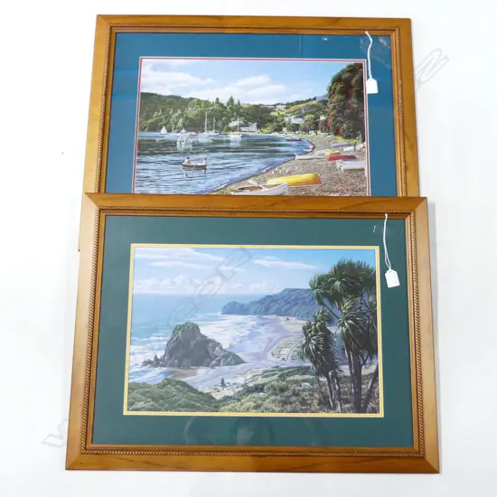 2 PRINTS BY PETER MORATH 'PIHA - WAITAKERES' & 'RUSSELL - BAY OF ISLANDS' 330x500mm