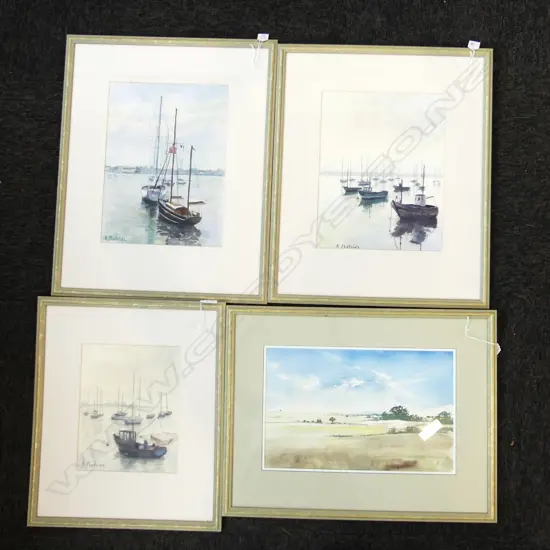 4 W/Cs; 3 w. BOATS BY A. PLATRIER + S. CAMERON LANDSCAPE 255x400mm