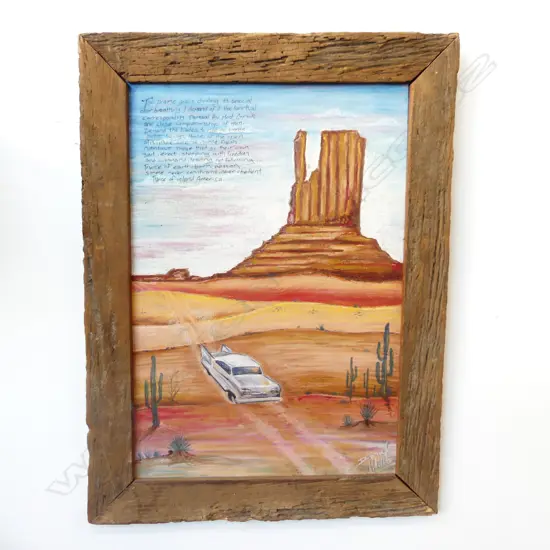 OIL ON BOARD AMERICA BY DANIEL MILLS H760 W550MM