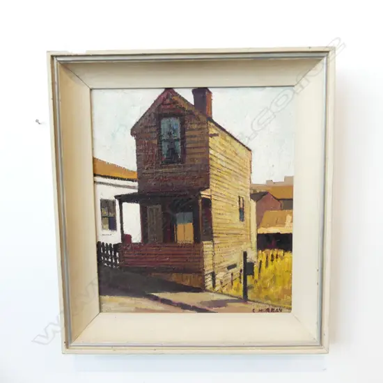 CLIFF MURRAY OIL ON BOARD - WORKERS COTTAGE 290x250mm