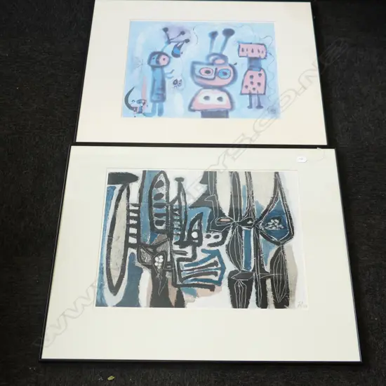 2 LG PRINTS; ANTON ROOSKENS 'VISAGO D'AFRIQUE' 1954 530x700mm + JOAN MIRO ABSTRACT