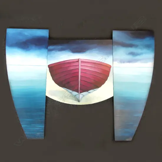 JOHN NICOL (NZ 1946-) UNTITLED TRIPTYCH, ACRYLIC ON MDF 1988-89