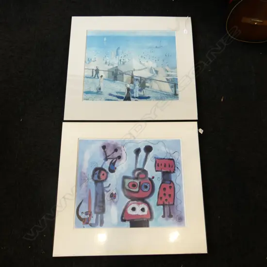  2 LG PRINTS; JOAN MIRO 'L'OISSEAU' 510x630mm, A. MARQUET 'LES SABLES D'OLONNE' 