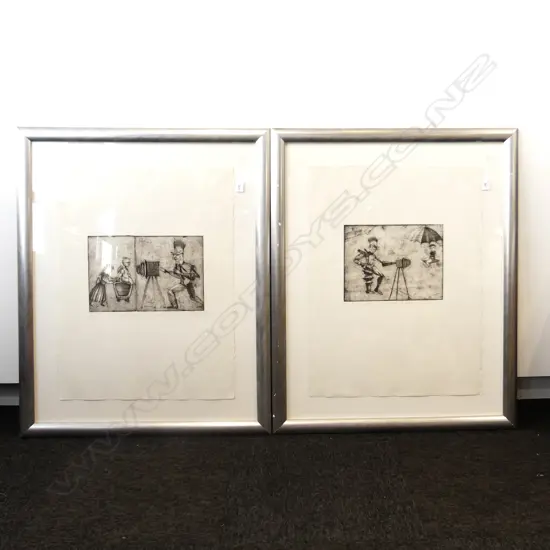 2 MOLLY GAMA ETCHINGS; 'MODELLING w. LIGHT & SHADE', 'TRIUMPHANT PROCESSION' 5/20 both initialled & signed MDG 245x380mm