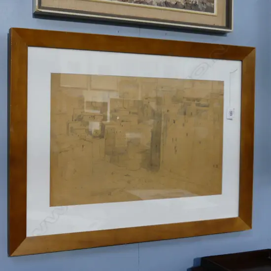 JOHN WEEKS - CASBAH ANIMITER DETAILED SKETCH W/ PAINTING NOTES 315 X 480MM