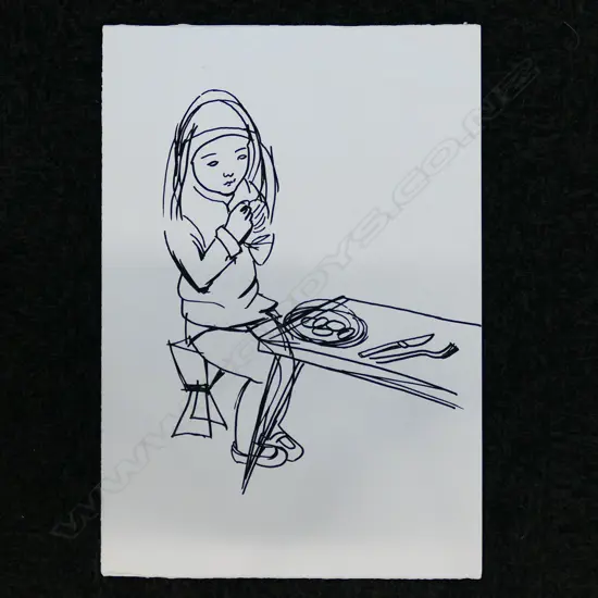 JACQUELINE FAHEY 'AUGUSTA EATING, PORIRUA' UNMARKED SCREENPRINT 420x320mm