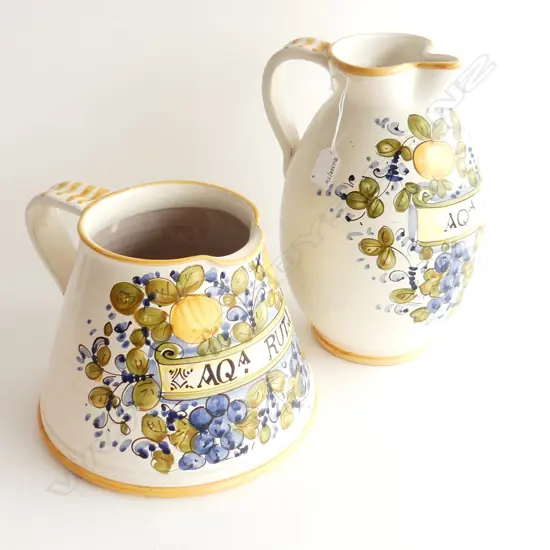 2 LARGE  CONT QUIMPER STYLE JUGS H300 TALLEST