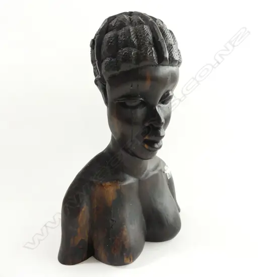 AFRICAN EBONY BUST OF WOMAN H250MM