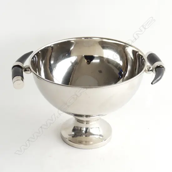 LG CHROME CHAMPAGNE BUCKET w. HORN HANDLES 265mm dia H.210mm