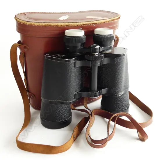 PR LEATHER CASED 12X50 FIELD BINOCULARS