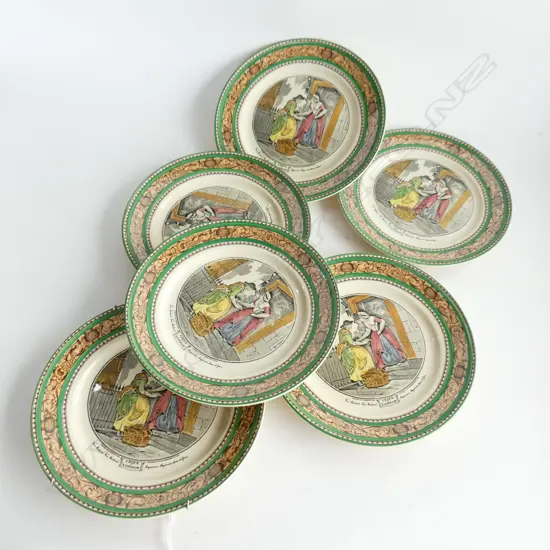 SET OF  7 ADAMS CHINA PLATES CRIES OF LONDON DIA230MM