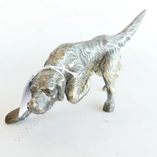 VINTAGE CAST METAL DOG HUNTING L215 H120MM