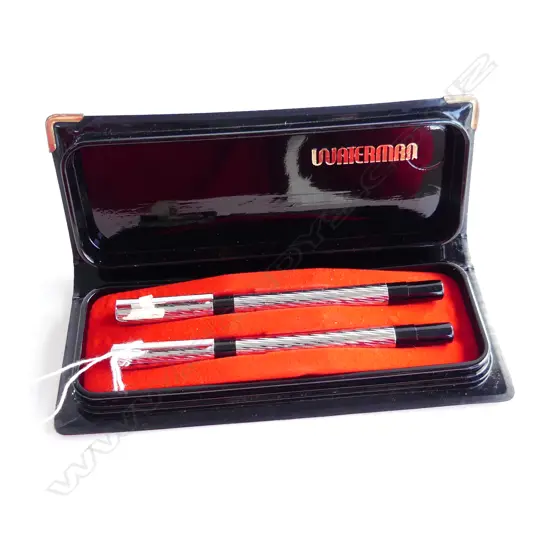 PAIR OF WATERMAN FIBRE NIB PENS UNUSED IN CASE