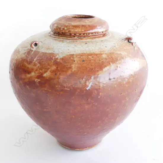 SHINO GLAZE OVOID POTTERY VASE