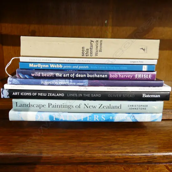 9 NZ ART BOOKS INCL. BUCHANAN/WEBB/FUMPSTON ETC