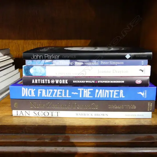 7 NZ ART BOOKS INCL. JOHN PARKER/HODGKINS/FRIZZELL ETC