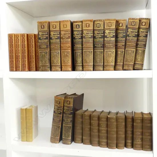 28 ANTIQUE GERMAN BOOKS; 'PIERERS KONVERLATIONS-LERIKON' 1890s ETC