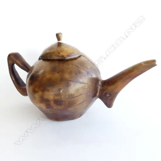 CARVED WOOD ROOT OVERSIZED TEAPOT H280 L460MM
