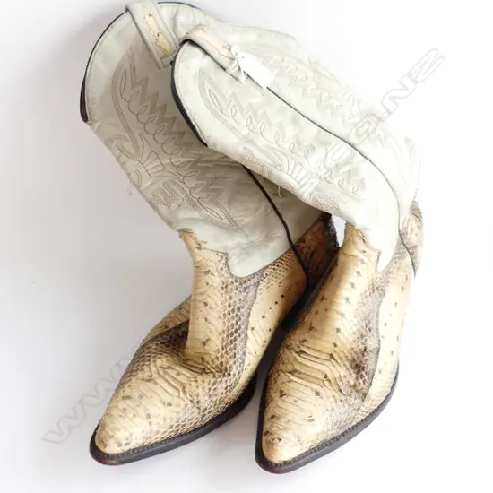 PR VINTAGE REBELDE SIZE 29 SNAKE SKIN & LEATHER COWBOY BOOTS
