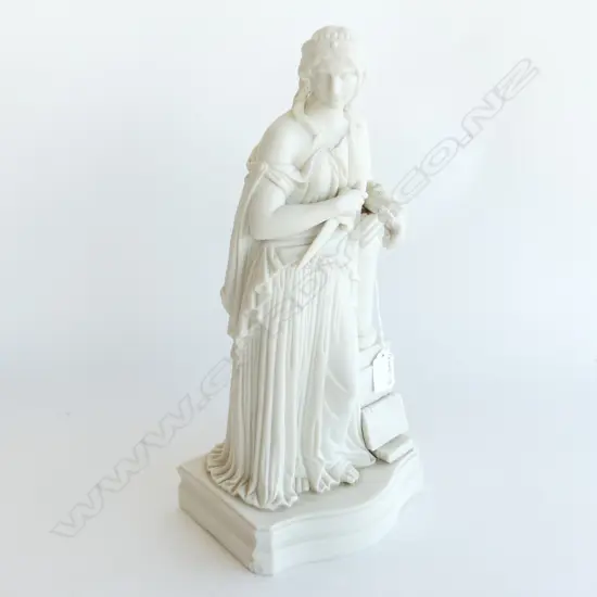 VICTORIAN PARIAN WARE STATUE OF GODDESS HECATE H.390MM repaired arm minor chips to base
