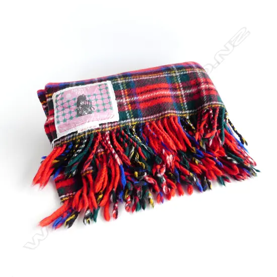 VINTAGE NZ TRAVEL RUG BY ALLIANCE TEXTILES TIMARU ‘ROYAL STEWART’ TARTAN, L.1200MM