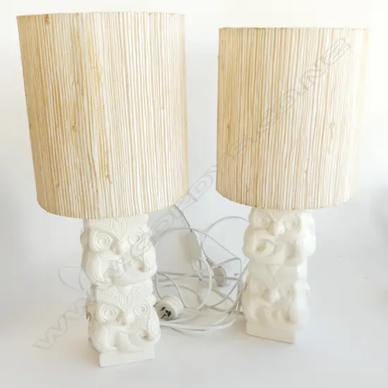 PR SLIP CAST WHITE CERAMIC TEKO TEKO LAMPS BY DDT DESIGN H.490mm