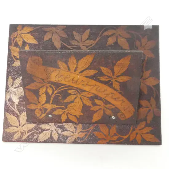 ARTS & CRAFTS POKERWORK KAURI PAPER RACK W380  H300