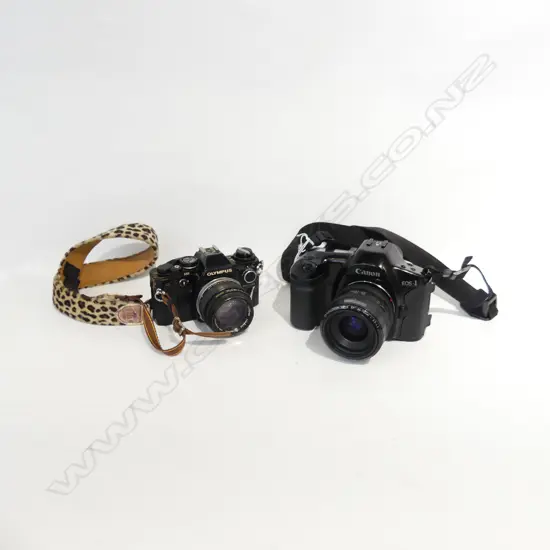 OLYMPUS OM10 + CANON EOS-1 FILM CAMERAS 
