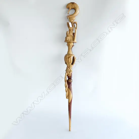 CARVED WOODEN AFRICAN NYAMI WALKING STICK H.960mm