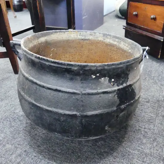 OLD CAST IRON CAULDRON 350mm dia