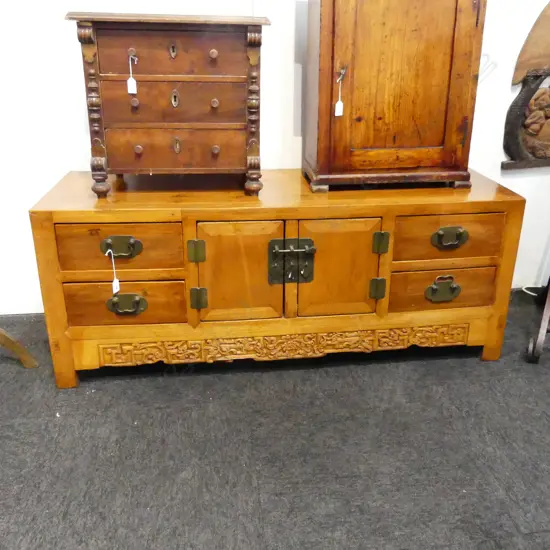 CHINESE JUMU (ELM) LOW CABINET 1270x430x500mm