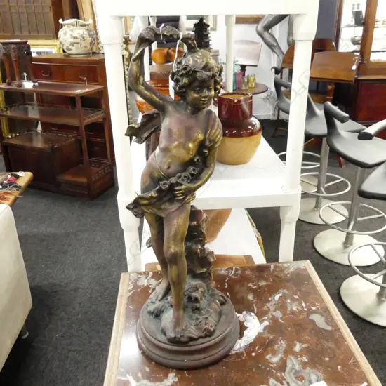 BRONZED COMPOSITE CHERUB FIGURINE H. 500mm