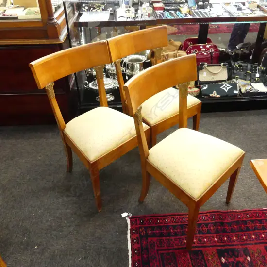 SET 4 EARLY 20THC BIEDERMEIER CONTINENTAL SIDE CHAIRS SOME MARKS ON SEAT please note SET 4 ....S