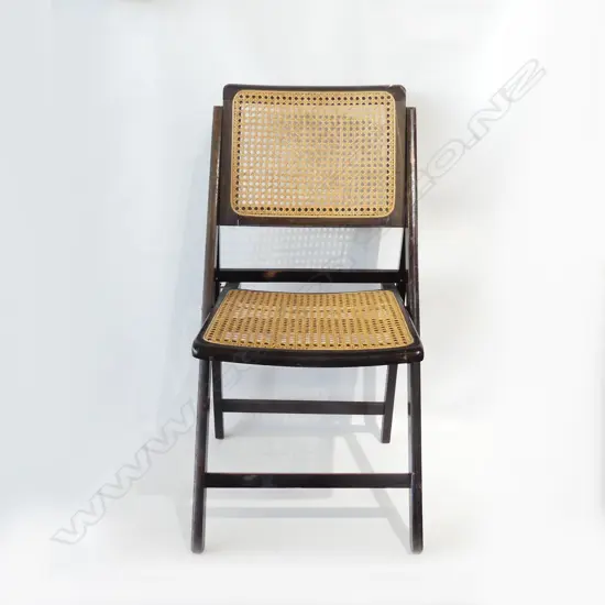 VINTAGE CANED FOLDING CHAIR