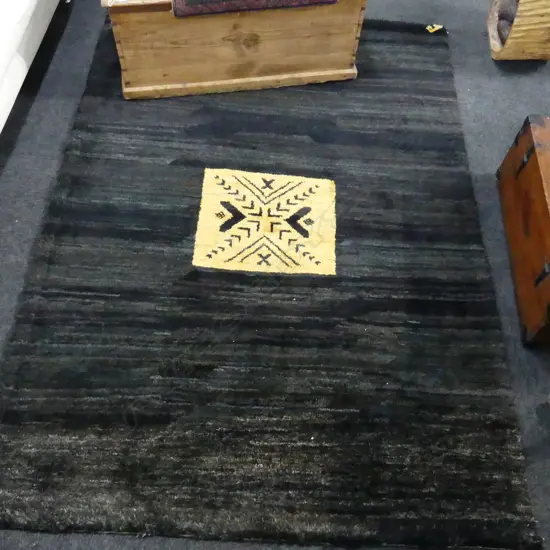 HUNDERTWASSER DESIGNED HAND-KNOTTED WOOL PILE GABBEH RUG