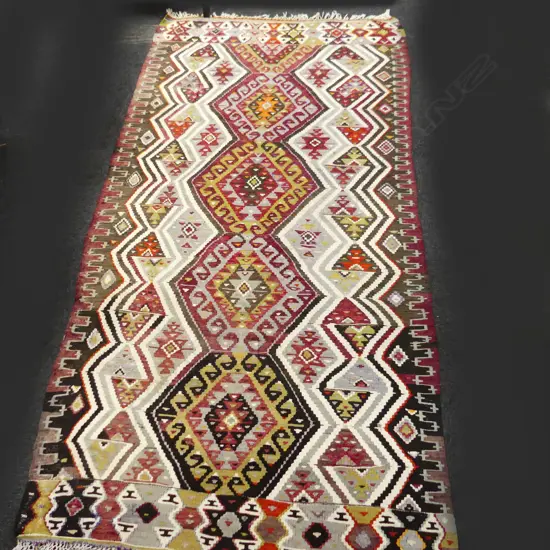 HAND WOVEN KELIM RUG GEOMETRIC 2430 x 1220mm