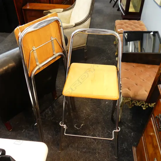TWO ITALIAN FIAM FOLDING BAR STOOLS