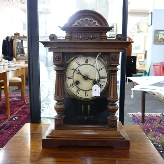 EARLY 20thC JUNGHANS MAHOGANY MANTLE CLOCK H.410mm