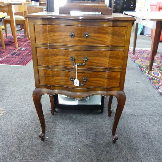 QUEEN ANNE STYLE 3 DRAWER SIDE TABLE 390x345x735mm