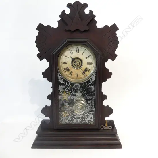 ANTIQUE ANSONIA GINGER BREAD MANTLE CLOCK H.570mm