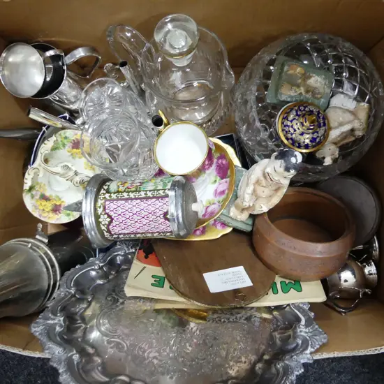 BOX LOT ASST. CRYSTAL, EP ETC