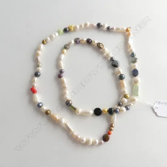 FRESH WATER PEARL &  SEMI PRECIOUS STONE NECKLACE 