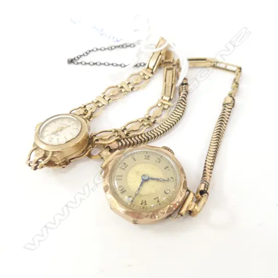 2 LADIES VINTAGE 9CT GOLD WATCHES