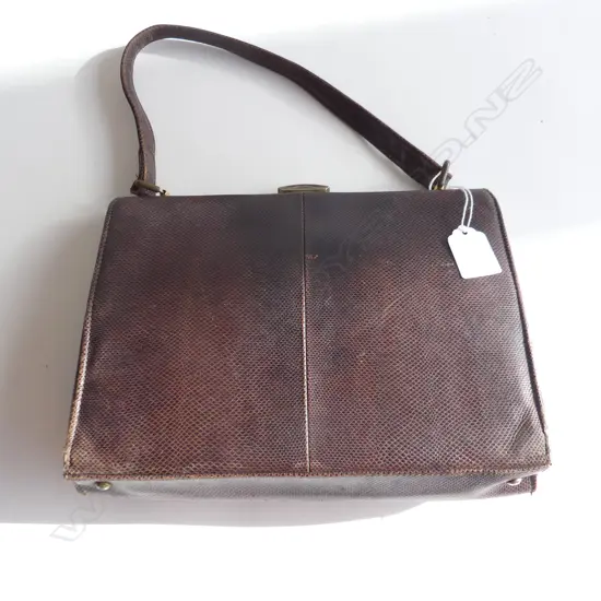 VINTAGE GENUINE SNAKESKIN LEATHER HAND BAG L 250MM